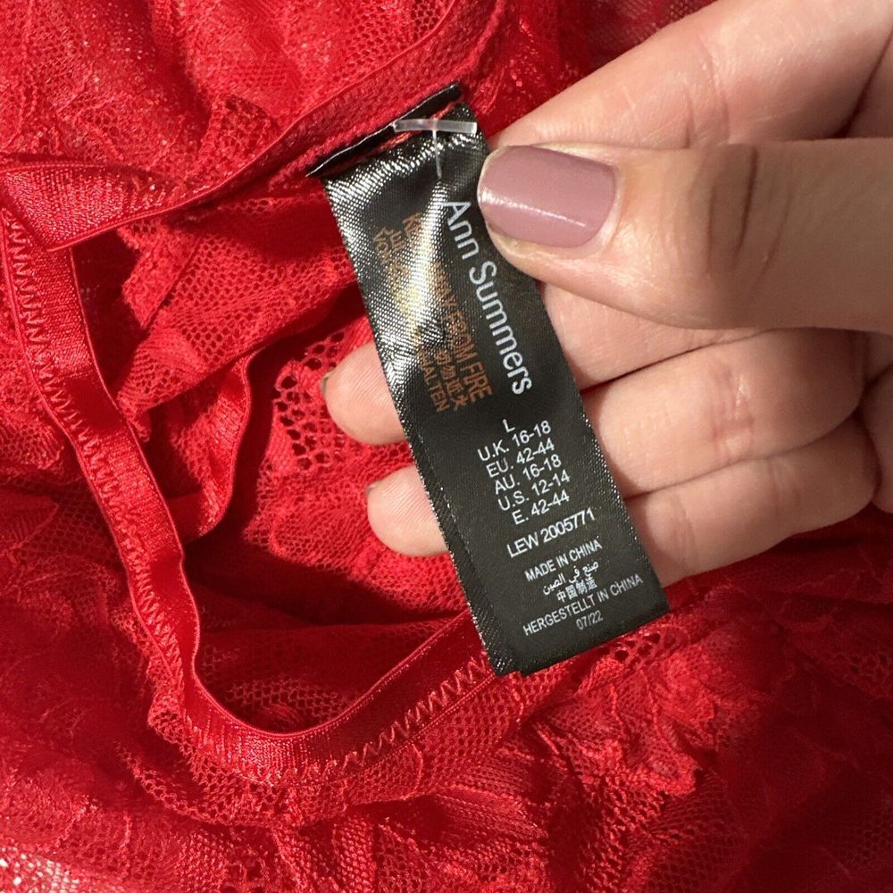 NEW ANN SUMMERS‎ [ Large 12-14 ] After Dark Lace Teddy In Red #6382 - Picture 11 of 11